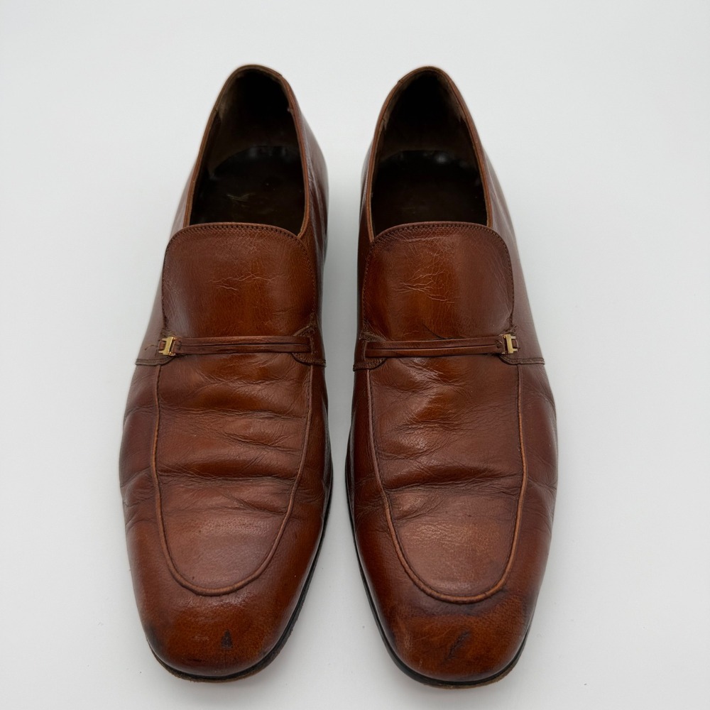 Florsheim Men's Brown Leather Loafers Size 10B Narrow Slip-On Dress Shoes